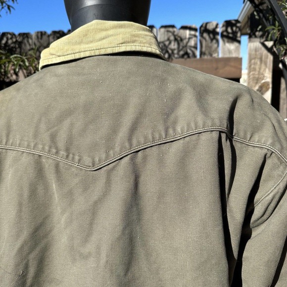 Powder River Outfitters Mens XL Chore Western Work Rancher Green Jacket Sherpa - Picture 10 of 14